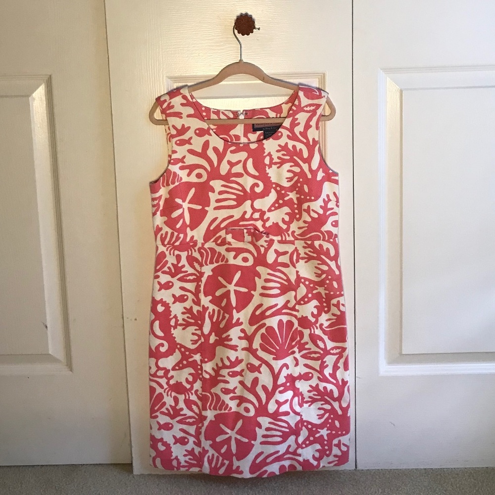 NWT Coral Vineyard Vines Dress Girls With Marine Pattern